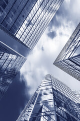 Exterior of high rise office building. Architectural abstract background