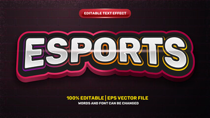 esports super game team logo comic cartoon hero 3d editable text effect style