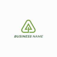 design logo combine pine tree and triangle
