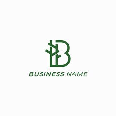 Obraz premium design logo combine letter B and tree