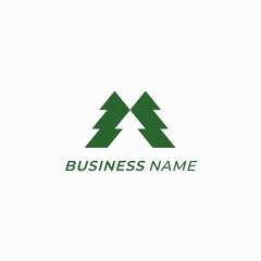 design logo creative pine tree