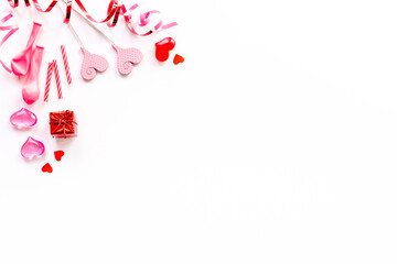 Valentines Day or birthday party layout with red decor