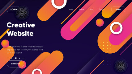 Modern futuristic abstract background for your landing page and website banner template. Vector Illustration