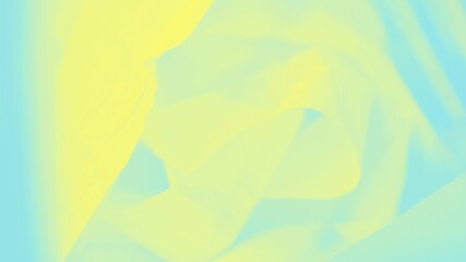 Vivid yellow and blue aquamarine color flying fabric, 16 on 9 abstract blurred background
