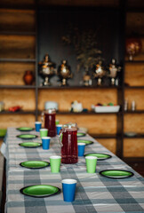 Served children's table at a village holiday.