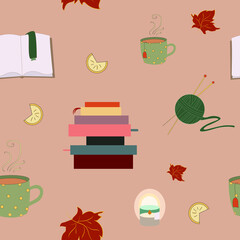 Cozy Fall Activities Hobby Pattern Background