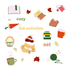 Cozy Fall Activities Set of Icons