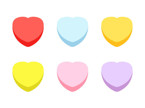 Conversation heart blank colorful icon set. Clipart image isolated on white background
