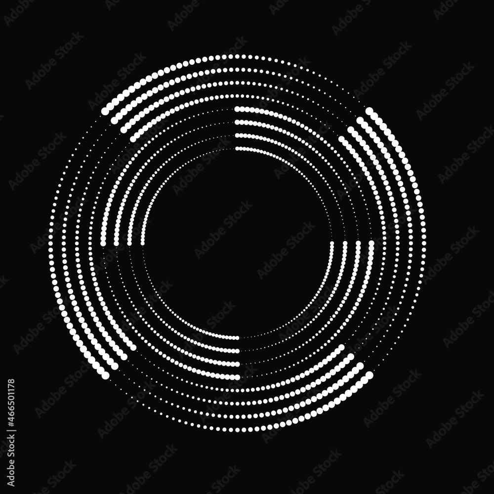 Wall mural halftone dots in circle form. round logo . vector dotted frame . design element