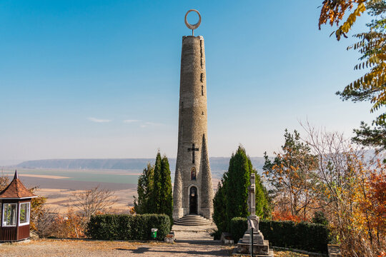 View of Thanksgiving Candle in Soroca. It is tourist attraction on north Moldova