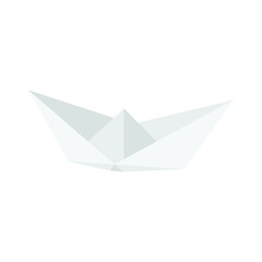 Flat Paper Boat Origami Ship Toy Vector Design Illustration