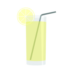 Flat Drink Glass Cocktail Juice Beverage Vector Design Illustration