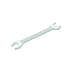 Flat Wrench Spanner Metal Tool Vector Design Illustration