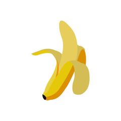 Flat Banana Fruit Food Peel Vector Design Illustration