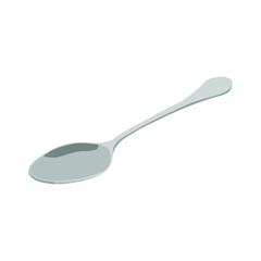 Flat Spoon Metal Kitchen Tool Vector Design Illustration