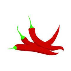 Flat Red Hot Chili Pepper Food Vector Design Illustration