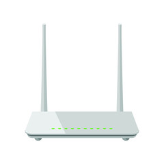 Flat Router Wireless Internet Modem Vector Design Illustration