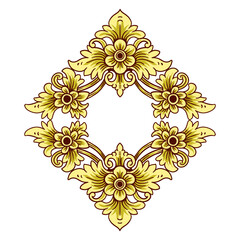 Floral Ornament Pattern Frame Vector Design Illustration