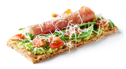 Rye crispbread isolated on white
