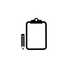 Vector illustration of clipboard with check boxes and pen on white background EPS 10