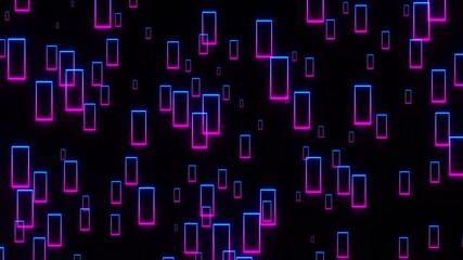 3d render, abstract fashion background, purple blue glowing neon frame gradient