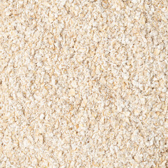 Closeup, top view of oat bran. Food backdrop