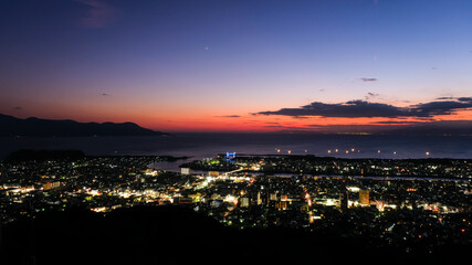 静岡県沼津市 香貫山公園からの夕暮れ