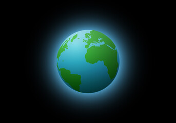Fototapeta na wymiar El planeta Tierra flotando en el espacio. Astronomía