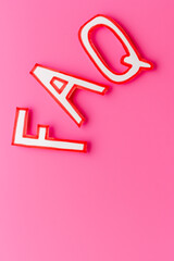 Customer service concept with faq frequently asked questions tex