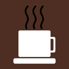 Coffee mug with steam. Vector illustration.