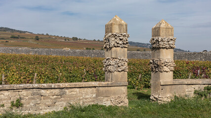 Gateway to the walled vineyards of the Burgundy region