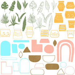 Tropical Summer Beach Vector Design Illustration Set