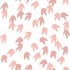 Floral seamless with hand drawn color exotic leaves. Cute autumn background. Tropic brown branches. Modern floral compositions. Fashion vector illustration for wallpaper, fabric, textile