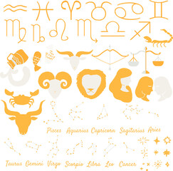 Zodiac Vector Design Illustration Set
