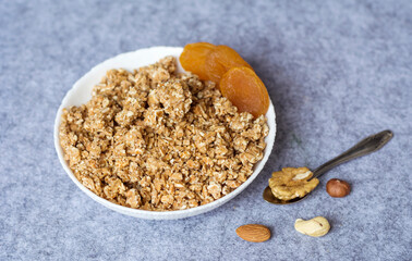 Healthy Home Made Granola with Nuts 