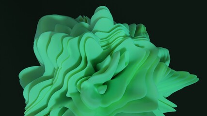 Green Wavy Ball Spiky Rose