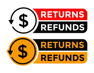 Obraz premium returns and refunds icon or button, vector illustration 