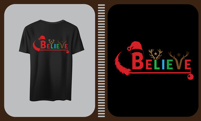 Believe Christmas t shirt design,