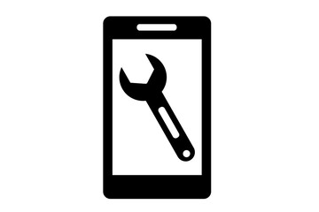 故障、修理のコンセプト。スマートフォン修理の案内用に使えます。