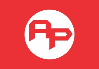 Obraz premium Simple and clean graphic of AP initial letter
