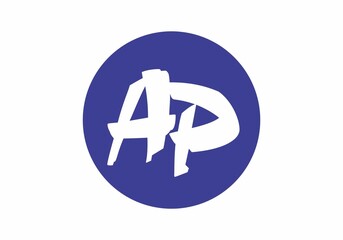 Obraz premium Simple and clean graphic of AP initial letter