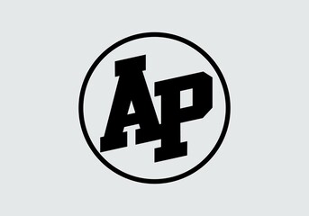 Simple and clean graphic of AP initial letter