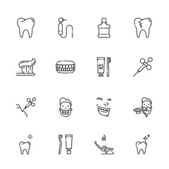 Set of vector Healthcare and medical line icons isolated on white transparent background.