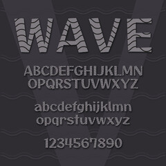 Vector of Alphabet Letters and numbers, Modern Colorful  Letter with wave