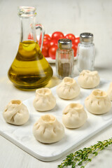 Frozen pelmeni with turkey and tarragon