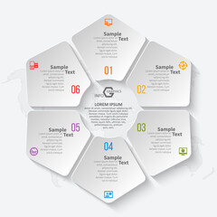 Abstract 3D Paper Infographics. Business template .Vector illustration