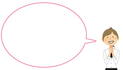 喜ぶカフェスタッフ　ふき出し