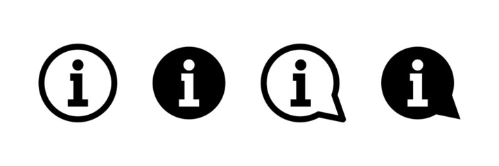 Information icon. Info logo isolated vector symbol. Circle info sign set. Helpdesk banner.