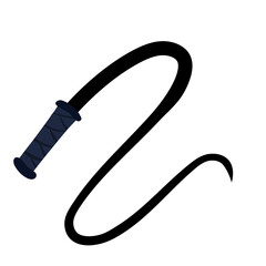 Whip for training an animal. Long cord. Horsewhip of Wild West. Flat cartoon