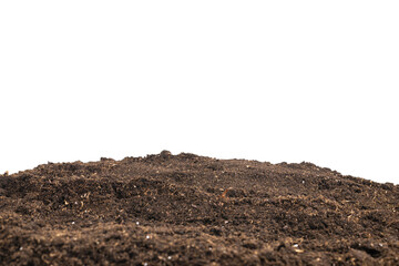 Soil for plant isolated on white background.